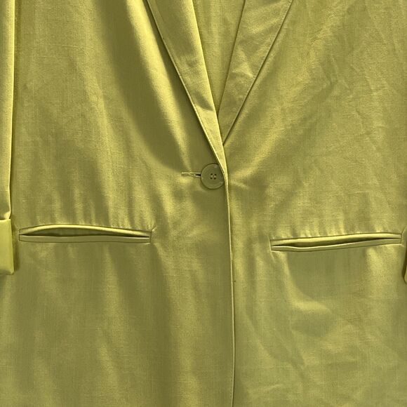 New WOT Lesley Fay Sport Estilo Women’s Blazer SZ 12 Lemon Lime Green Pockets - Picture 3 of 10